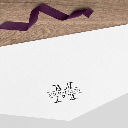 Monogramm für den Nachnamen von klassischen Grenzw Permastempel