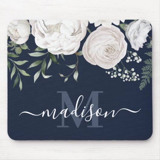 Monogramm für den personalisierten blauen Blauen B Mousepad (Vorne)