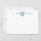 Monogramm für den personalisierten blauen Bogen Mitteilungskarte (Vorderseite)