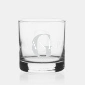 Monogramm für den Personalisierten Opfernamen Whiskyglas (Vorderseite)
