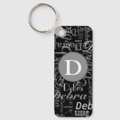 Monogramm für den personalisierten Schwarzen und W Schlüsselanhänger (Vorderseite)