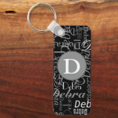 Monogramm für den personalisierten Schwarzen und W Schlüsselanhänger (Vorderseite)