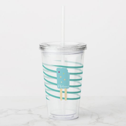 Monogramm für den Pop der Bänder-Streifen Acryltrinkbecher (Vorderseite)