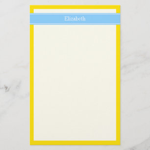 Monogramm für den roten, blauen Blauen Ribbon-Name Briefpapier