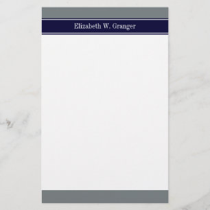 Monogramm für den roten, blauen Ribbon-Namen von F Briefpapier
