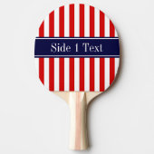 Monogramm für den roten weißen Streifen Navy Blue  Tischtennis Schläger (Vorderseite)