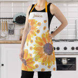 Monogramm für den rustikalen Gelbblütennamen Schürze<br><div class="desc">Diese hübsche Schürze ist mit Aquarellblumen in Gelbtönen dekoriert. Ideal für einen Sonnenblumenliebhaber! Personalisieren Sie diese Schürze mit einem Namen oder einem Monogramm. Original Wasserfarbe © Michele Davies.</div>