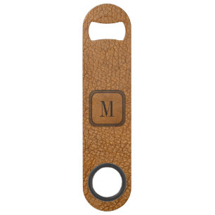 Monogramm für den rustikalen Vintagen Leder-Weste Speed Flaschenöffner