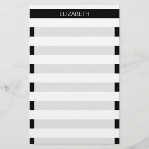 Monogramm für den Schwarz-weißen horizontalen Prep Briefpapier
