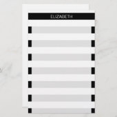 Monogramm für den Schwarz-weißen horizontalen Prep Briefpapier (Vorne/Hinten)