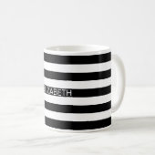 Monogramm für den Schwarz-weißen horizontalen Prep Kaffeetasse (VorderseiteRechts)