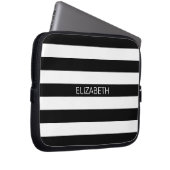 Monogramm für den Schwarz-weißen horizontalen Prep Laptopschutzhülle (Vorne Rechts)