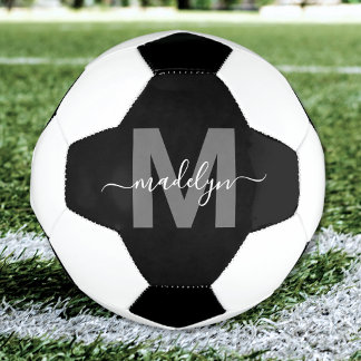 Monogramm für den Schwarz-weißen Namen Fußball