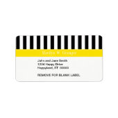 Monogramm für den Schwarz-weißen Streifen Adressaufkleber (Vorne)