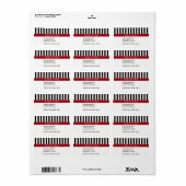 Monogramm für den Schwarz-weißen Streifen Cranberr Adressaufkleber (Vorne)