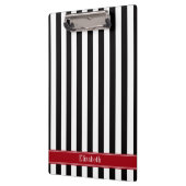 Monogramm für den Schwarz-weißen Streifen Cranberr Klemmbrett (Links)