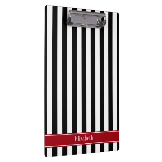 Monogramm für den Schwarz-weißen Streifen Cranberr Klemmbrett (Rechts)