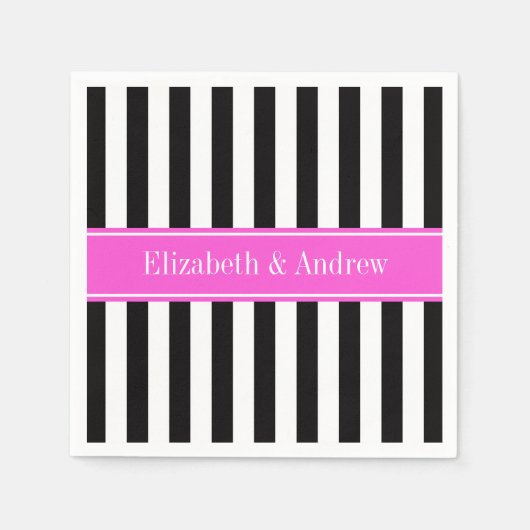 Monogramm für den Schwarz-weißen Streifen, Hot-Ros Serviette (Vorderseite)