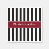 Monogramm für den schwarzen, schwarzen Streifen Bu Serviette (Vorderseite)