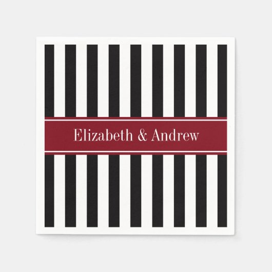 Monogramm für den schwarzen, schwarzen Streifen Bu Serviette (Vorderseite)