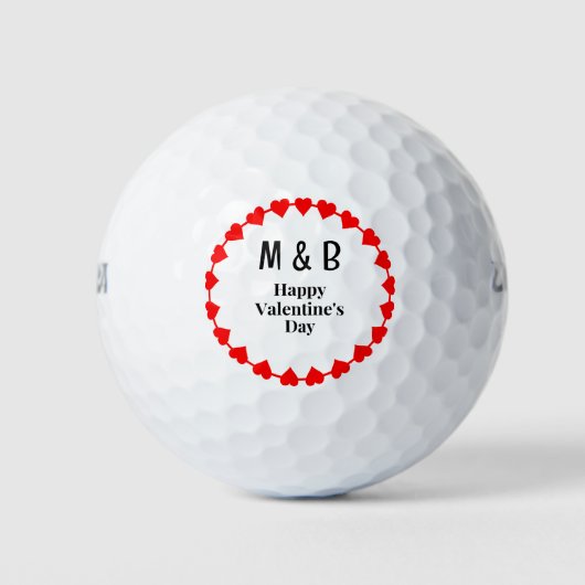Monogramm für den Valentinstag Golfball (Vorderseite)