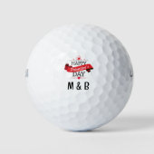 Monogramm für den Valentinstag Golfball (Vorderseite)