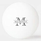 Monogramm für den weißen und schwarzen klassischen tischtennisball (Rückseite)