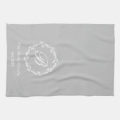 Monogramm für den Winterkranz-Familiennamen grau Geschirrtuch (Horizontal)