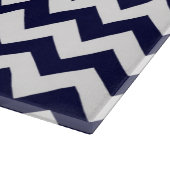 Monogramm für den Zickzack Himbeernamen Navy Blue  Schneidebrett (Ecke)