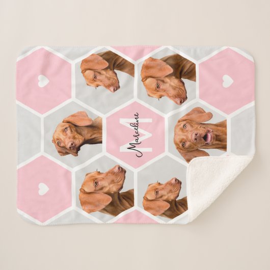 Monogramm für die benutzerdefinierte geometrische sherpadecke (Vorderseite (Horizontal))