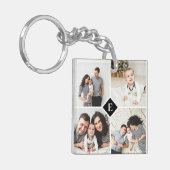 Monogramm für die benutzerdefinierte Instagramm-Fo Schlüsselanhänger (Vorderseite links)