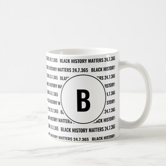 Monogramm für die benutzerdefinierte schwarze Hist Kaffeetasse (Rechts)