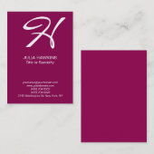 Monogramm für die berufliche Handschrift Visitenkarte (Vorne/Hinten)