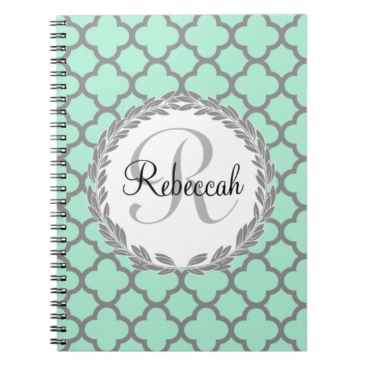 Monogramm für die Bezeichnung der grüne Miniaturfo Notizblock (Vorderseite)