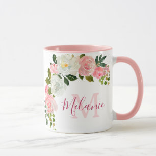 Monogramm für die Bezeichnung "Girl Blush Pink and Tasse