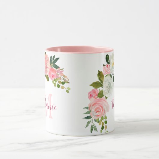 Monogramm für die Bezeichnung "Girl Blush Pink" un Tasse (Zentrum)