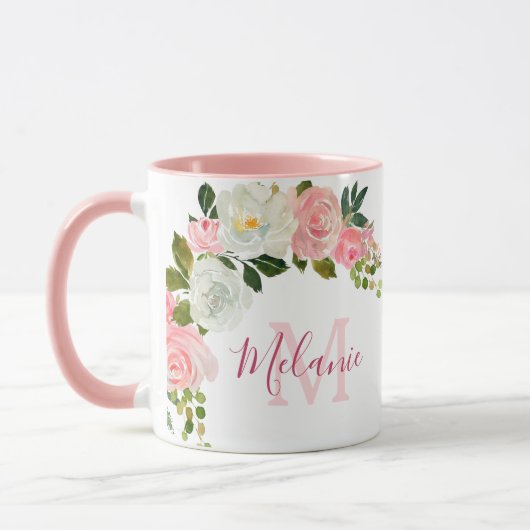 Monogramm für die Bezeichnung "Girl Blush Pink" un Tasse (Links)