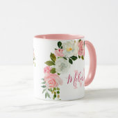 Monogramm für die Bezeichnung "Girl Blush Pink" un Tasse (VorderseiteRechts)