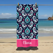 Monogramm für die Bezeichnung "Navy und Pink Ikat 
