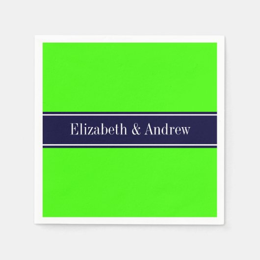 Monogramm für die Bezeichnung von Solid Lime Green Serviette (Vorderseite)