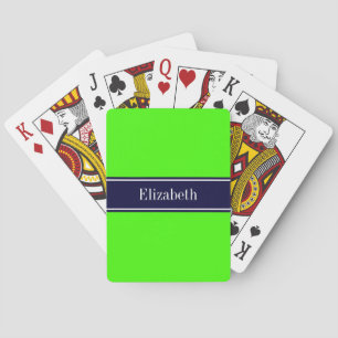Monogramm für die Bezeichnung von Solid Lime Green Spielkarten