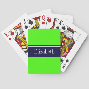 Monogramm für die Bezeichnung von Solid Lime Green Spielkarten