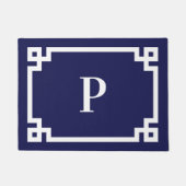 Monogramm für die blaue und die weiße griechische fußmatte (Vorderseite)