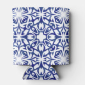 Monogramm für die blaue und weiße Wasserfarbe Dosenkühler (Rückseite)