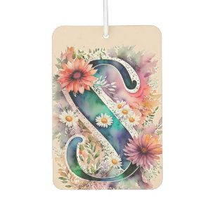 Monogramm für die Blume Pastell und Juwel Tone Autolufterfrischer
