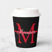 Monogramm für die Feuerwehrruhestandszeit der dünn Pappbecher (Rückseite)