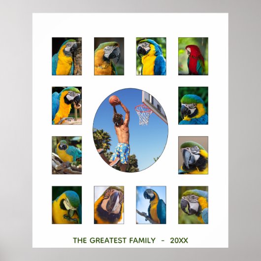 Monogramm für die FotoCollage der Familie Poster (Vorne)