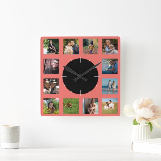 Monogramm für die FotoCollage Quadratische Wanduhr (Zuhause)