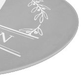 Monogramm für die graue, weiße Krustenfamilie Schneidebrett (Ecke)