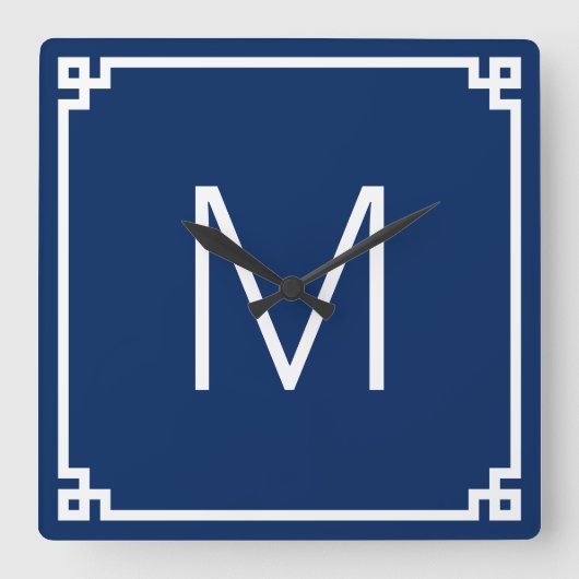 Monogramm für die Grenze zwischen der Marine und W Quadratische Wanduhr (Vorderseite)
